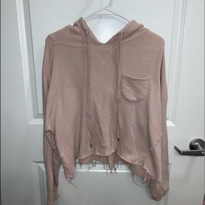 Distressed crop hoodie